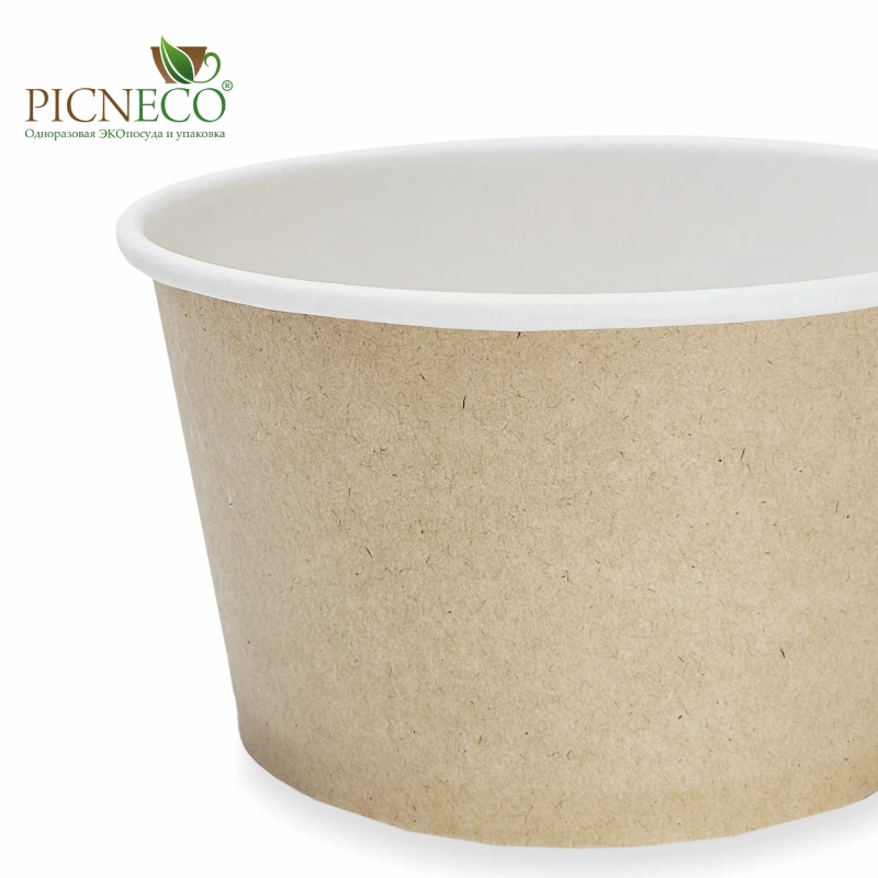 товар Контейнер круглый 500 мл, крафт/белый KM155K